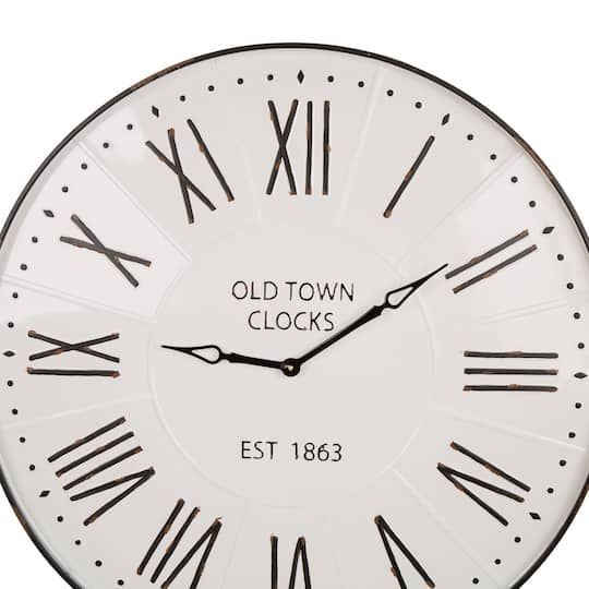 Purchase The Glitzhome 31 5 Oversized Farmhouse Metal Enamel Wall Clock At Michaels